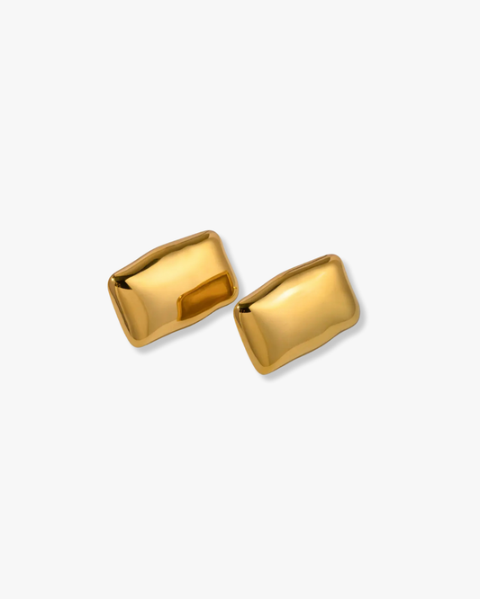 Livrah Rectangle Stud Earrings in Gold