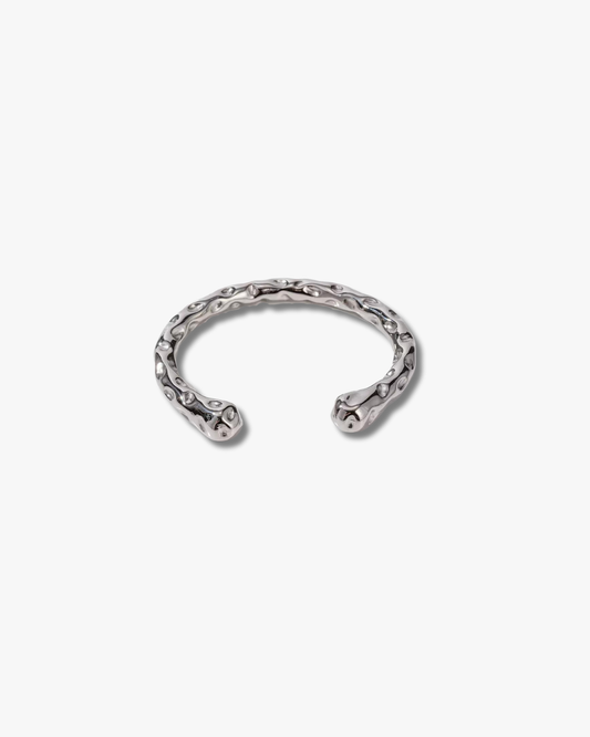 Karina Textured Bangle in Silver