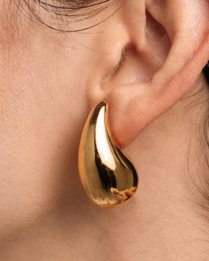 Aqua Statement Earrings Gold