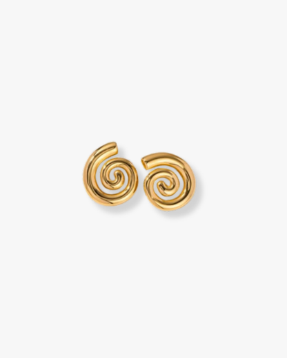 Spiral Stud Earrings in Gold