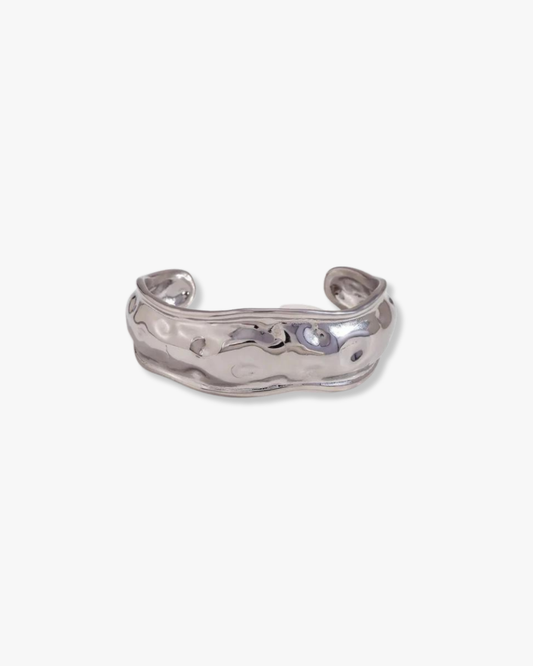 Ivy Hammered Cuff in Silver