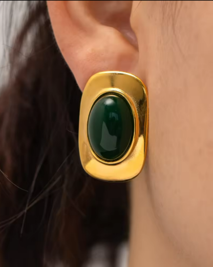 Aventurine Stud Earrings