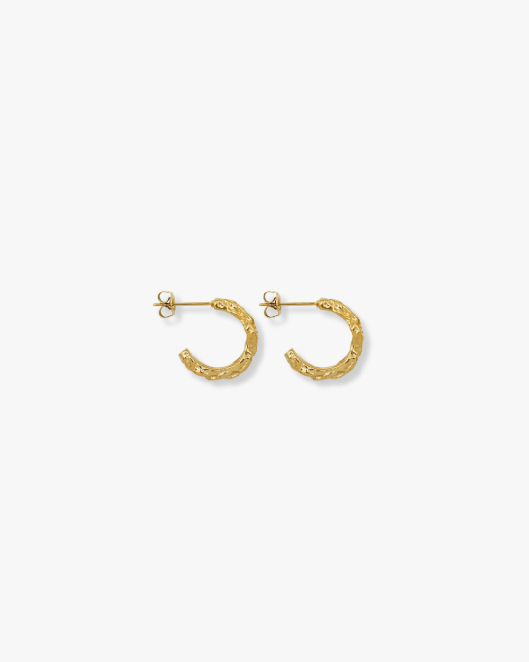 Cassia Textured Mini Hoops in Gold