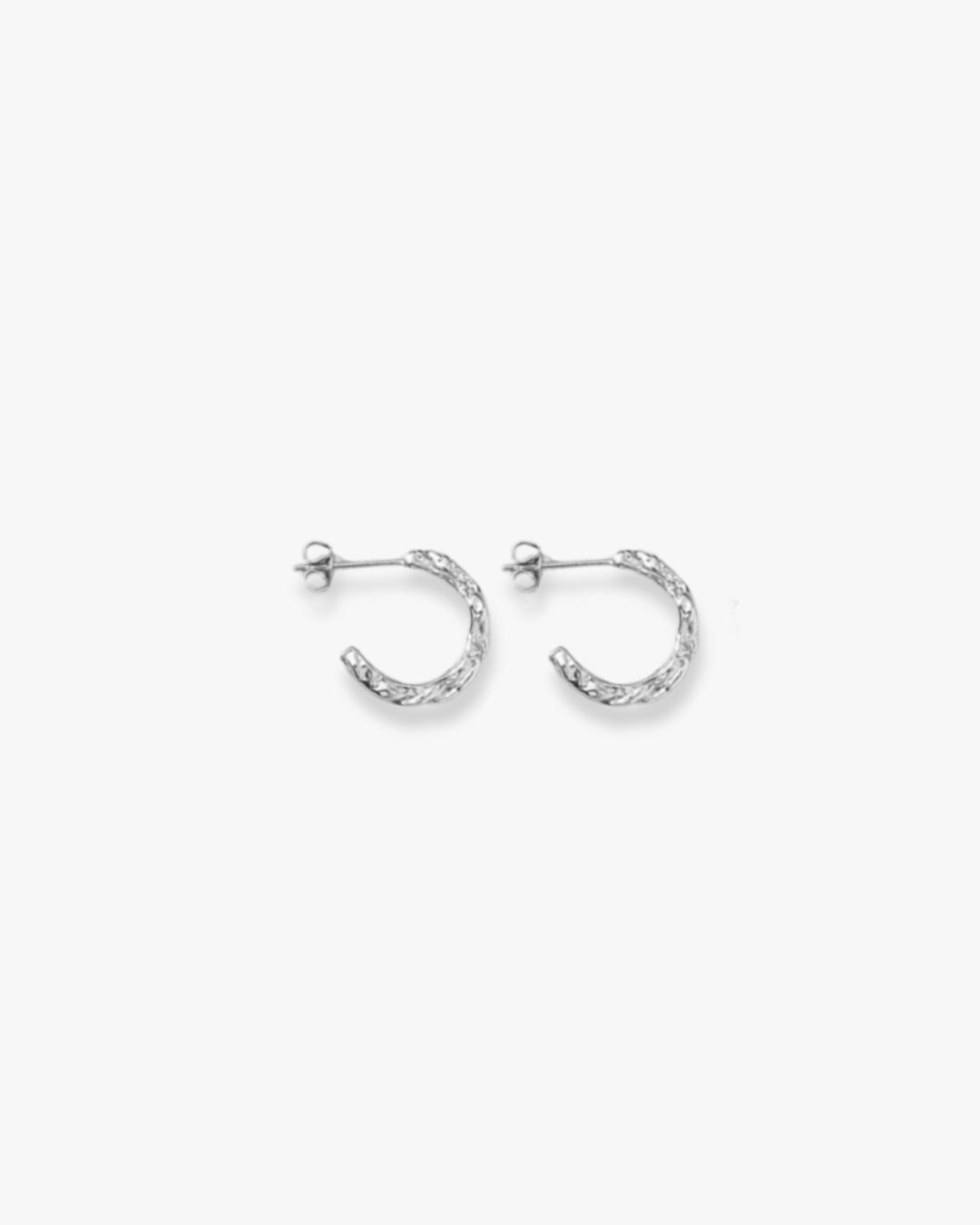 Cassia Textured Mini Hoops Silver