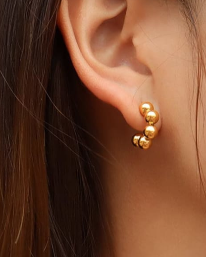 Lydia Mini Ball Hoop Earrings