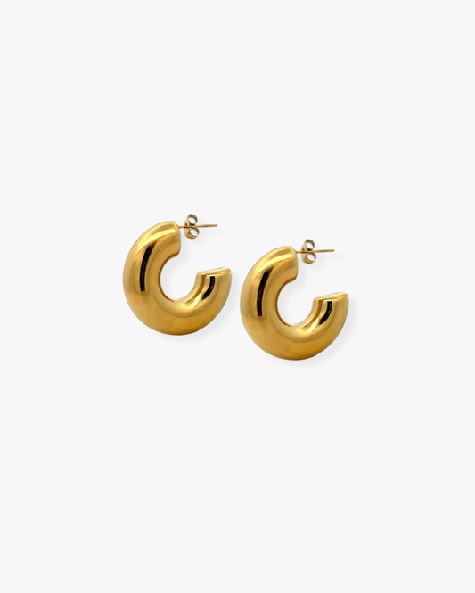 Athena Chunky Hoops in Gold