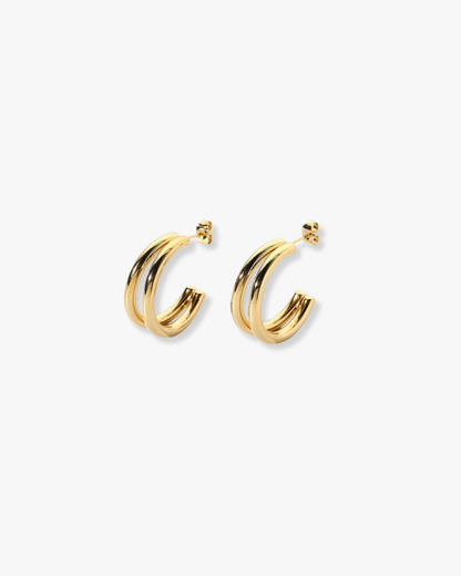 Mia Double Hoops in Gold