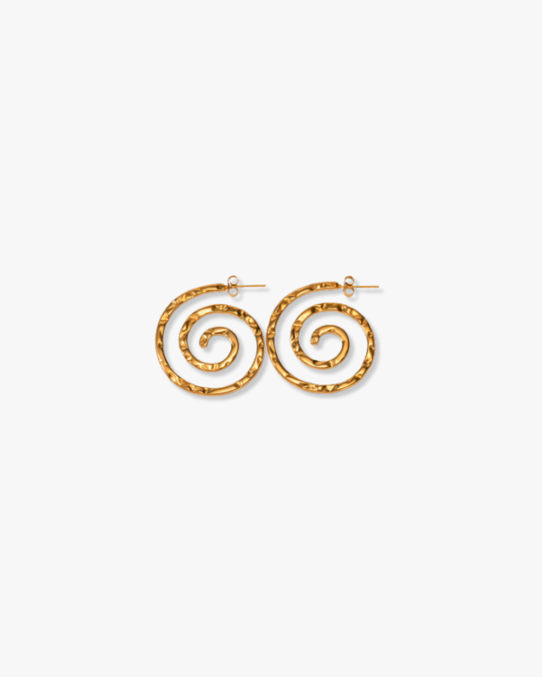 Spiral Hoop Earrings in Gold