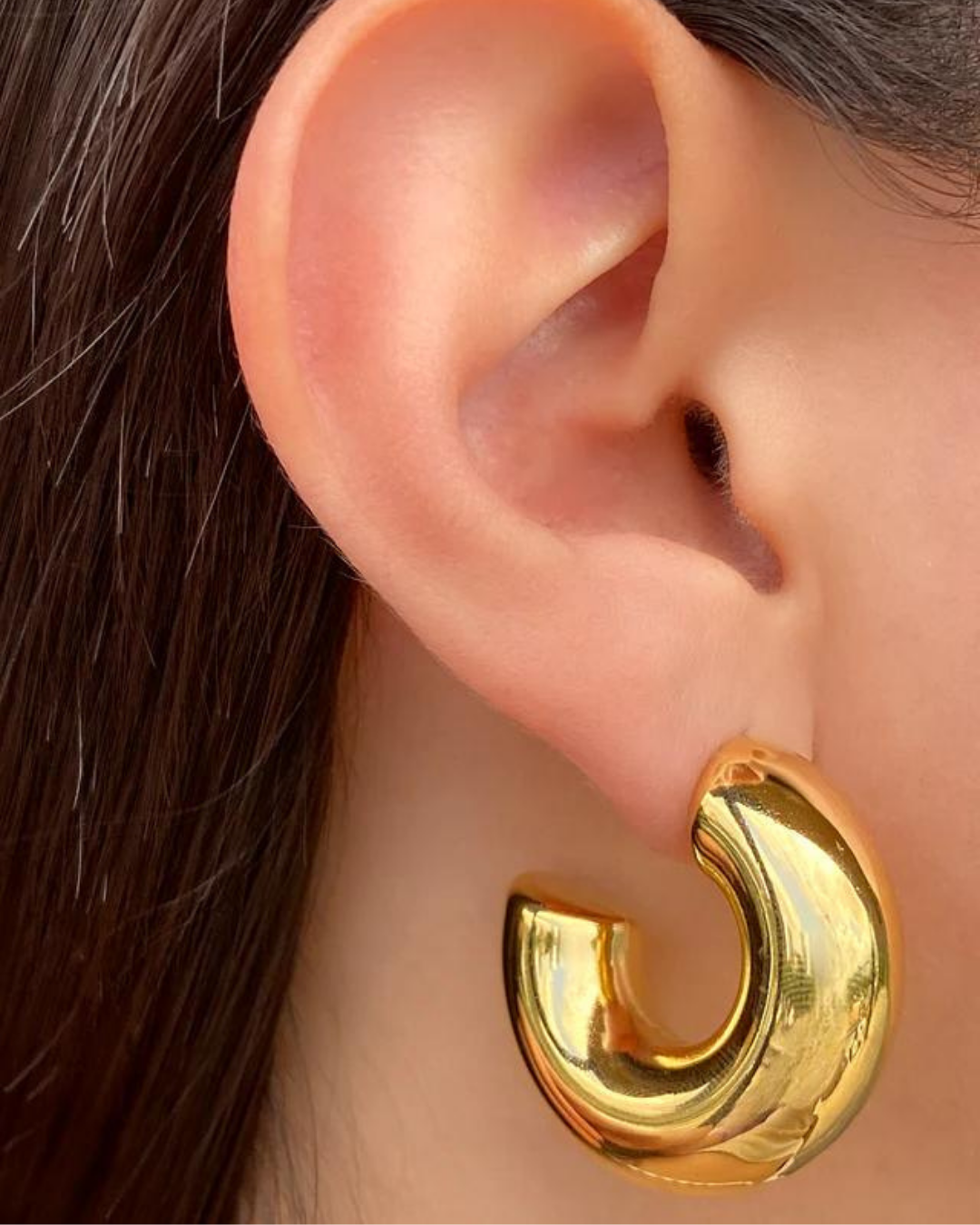 Athena Chunky Hoops in Gold