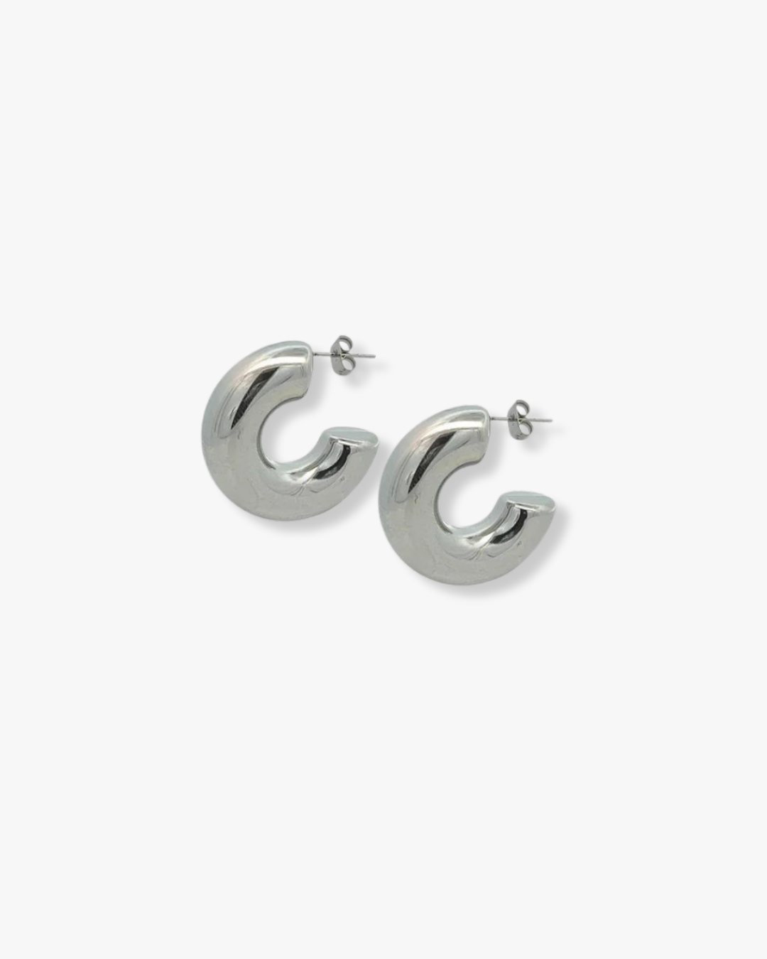 Athena Chunky Hoops in Silver