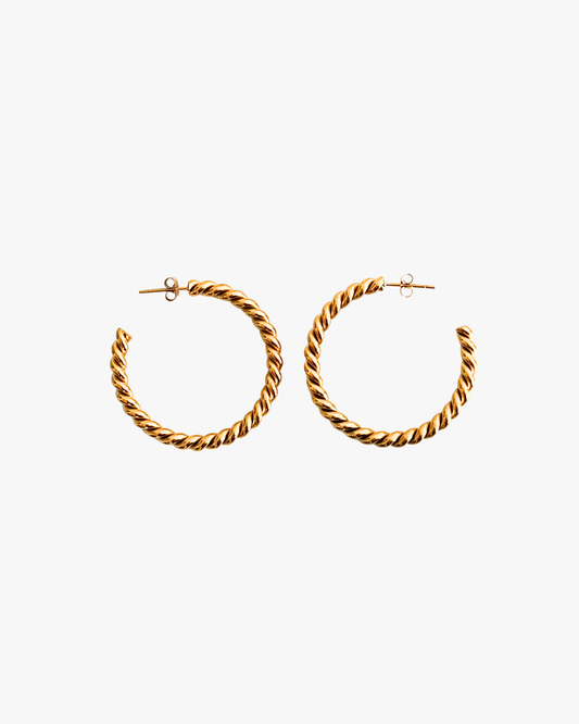 Irma Maxi Twist Hoops in Gold