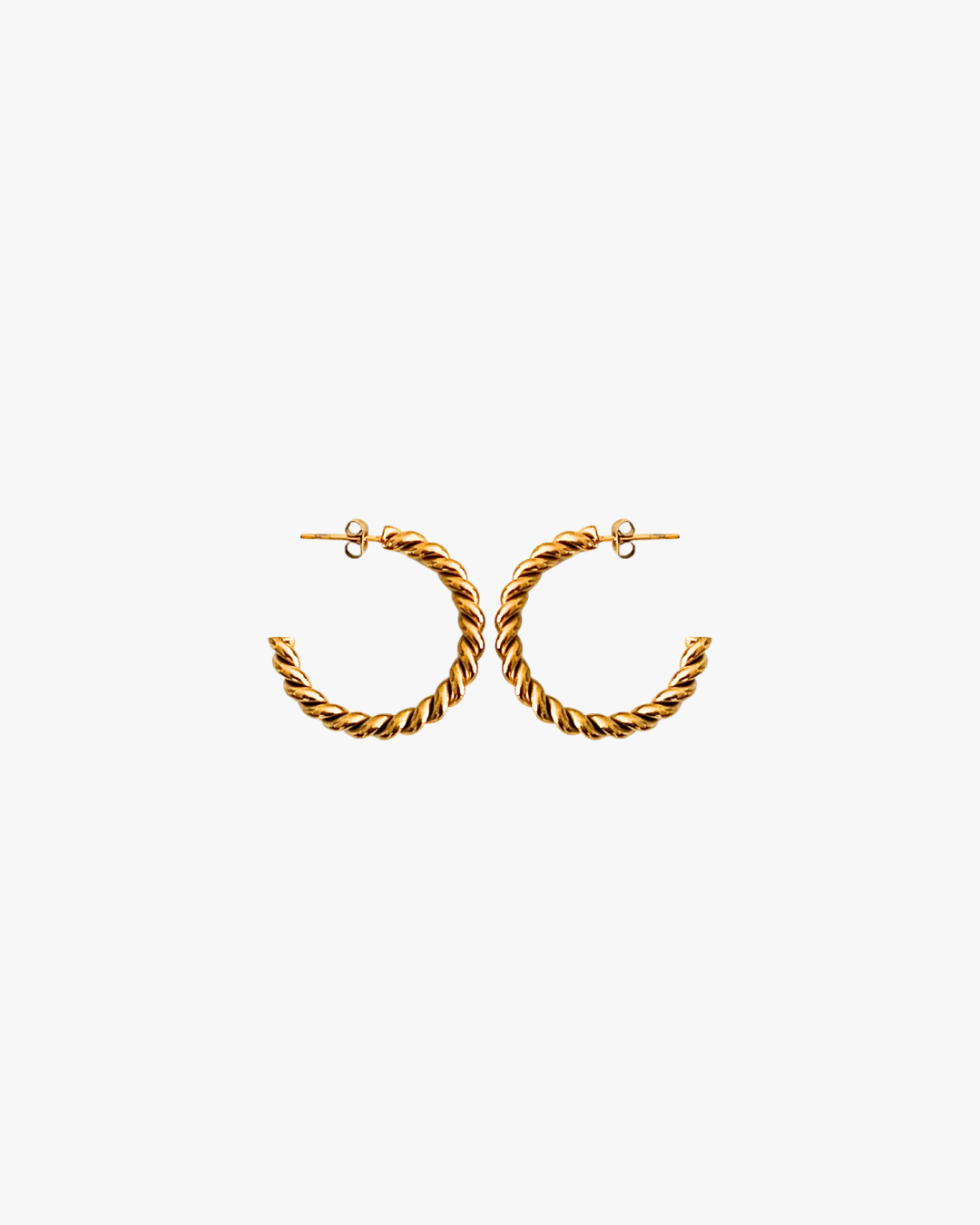 Irma Medium Twist Hoops in Gold