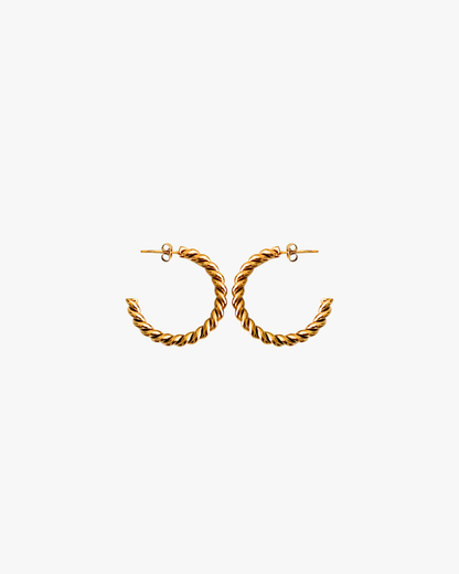 Irma Medium Twist Hoops in Gold