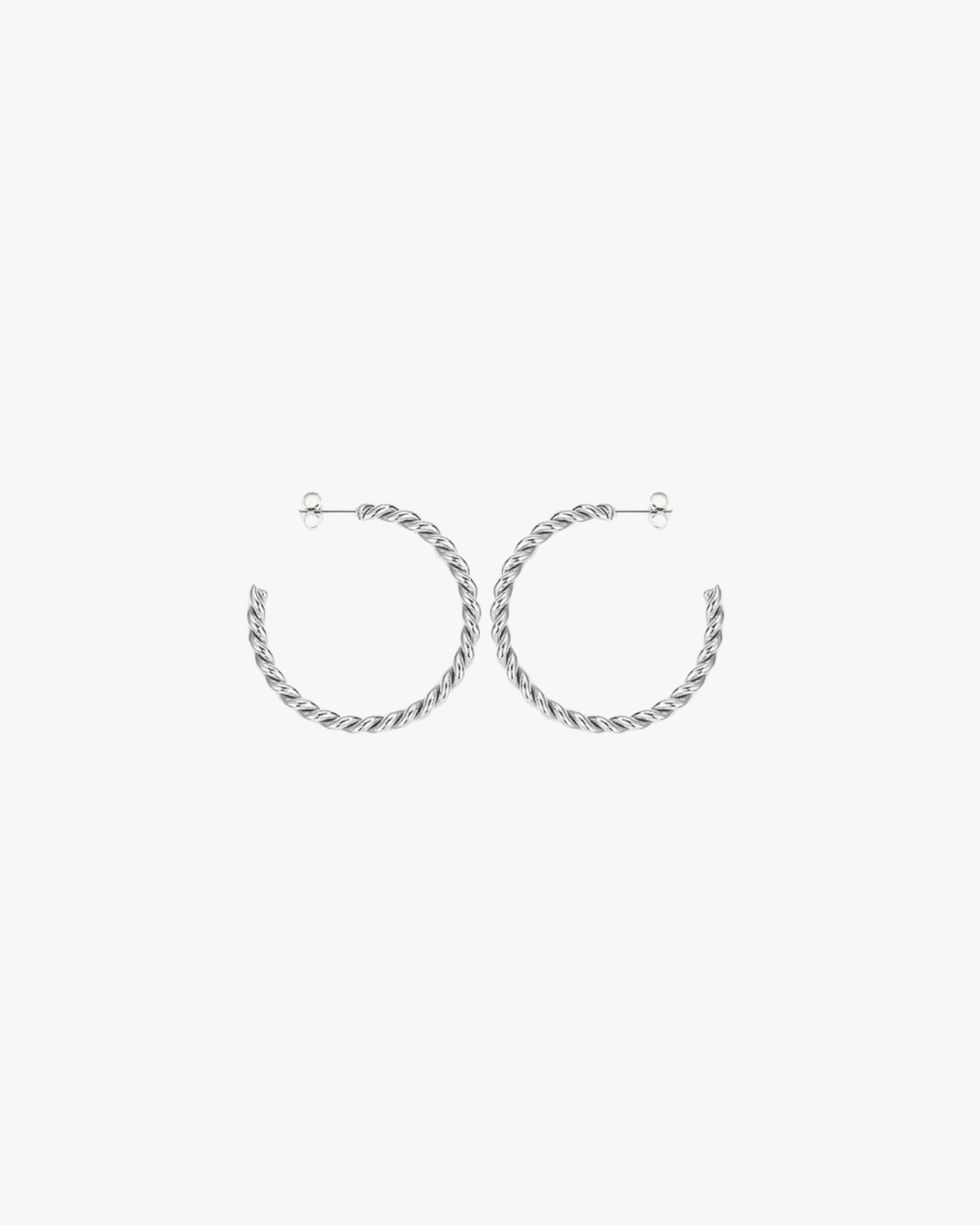 Irma Medium Twist Hoops in Silver