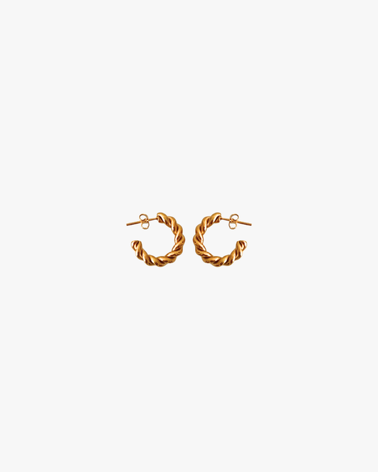 Irma Mini Twist Hoops in Gold