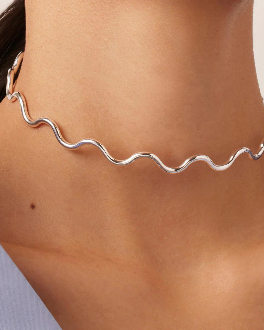 Alexandria Wave Choker in Silver