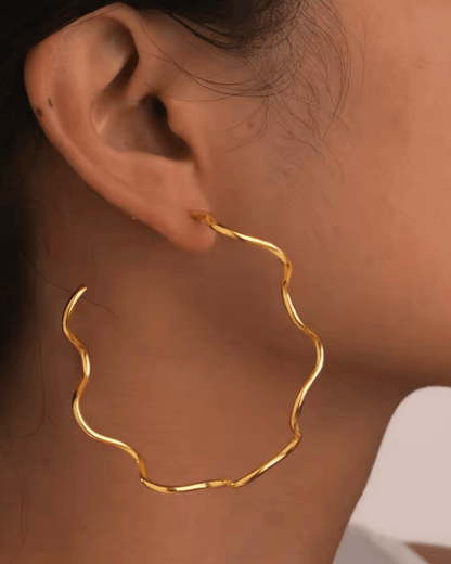 Alexandria Wavy Hoop Earrings