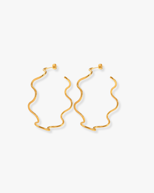 Alexandria Wavy Hoop Earrings