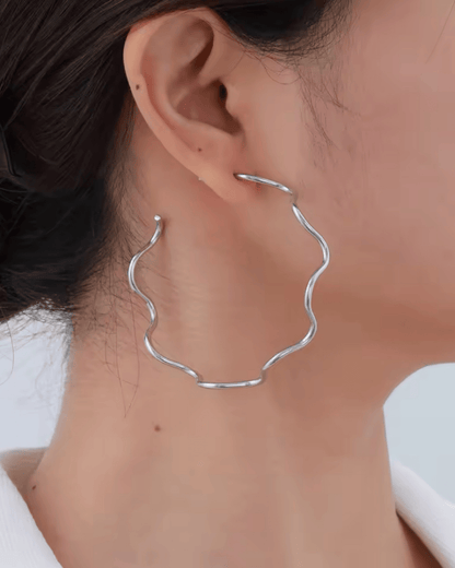 Alexandria Wavy Hoop Earrings